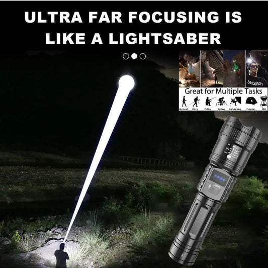 Ultra-Bright Waterproof Torch – Adjustable Zoom + Power Bank Homezys
