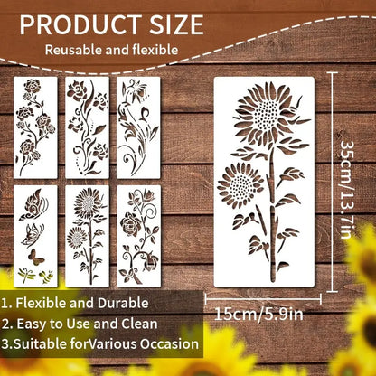 Reusable flower stencil for garden & fence decoration Mivoza Germany