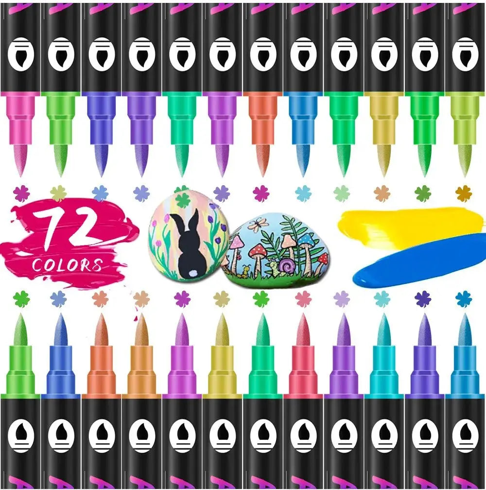 72-Colour  Dual-Tip Markers for Vivid, Smudge-Proof Art Mivoza Deutschland