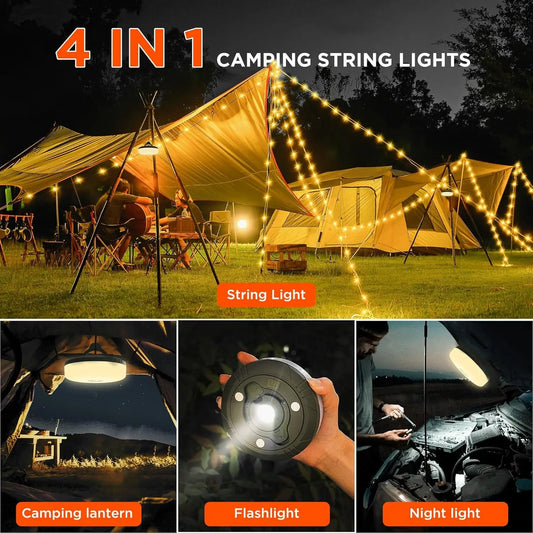 4-in-1 camping light with RGB fairy lights & power bank Mivoza Germany