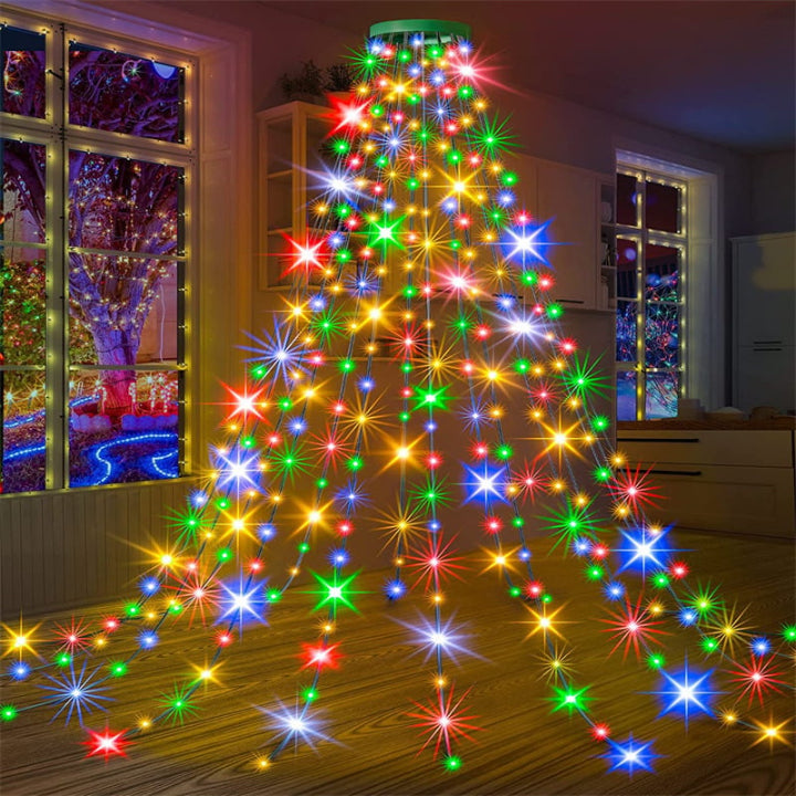 Christmas Tree Waterfall Lights — No More Tedious Light Wrapping Homezys