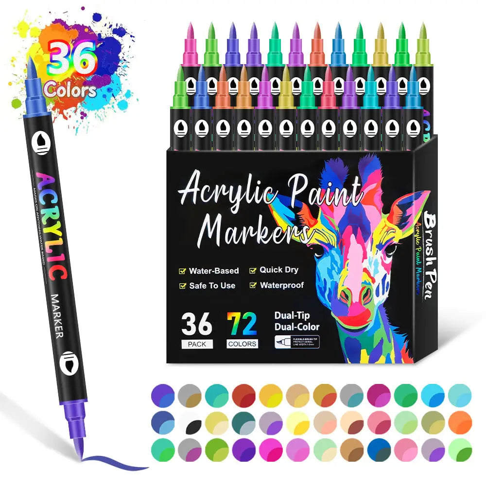 72-Colour  Dual-Tip Markers for Vivid, Smudge-Proof Art Mivoza Deutschland