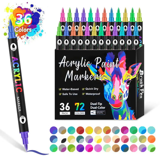 72-Colour  Dual-Tip Markers for Vivid, Smudge-Proof Art Mivoza Deutschland