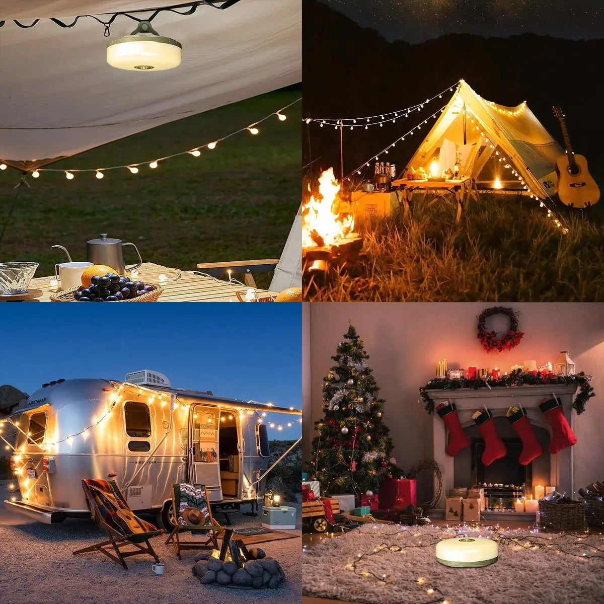 4-in-1 camping light with RGB fairy lights & power bank Mivoza Germany