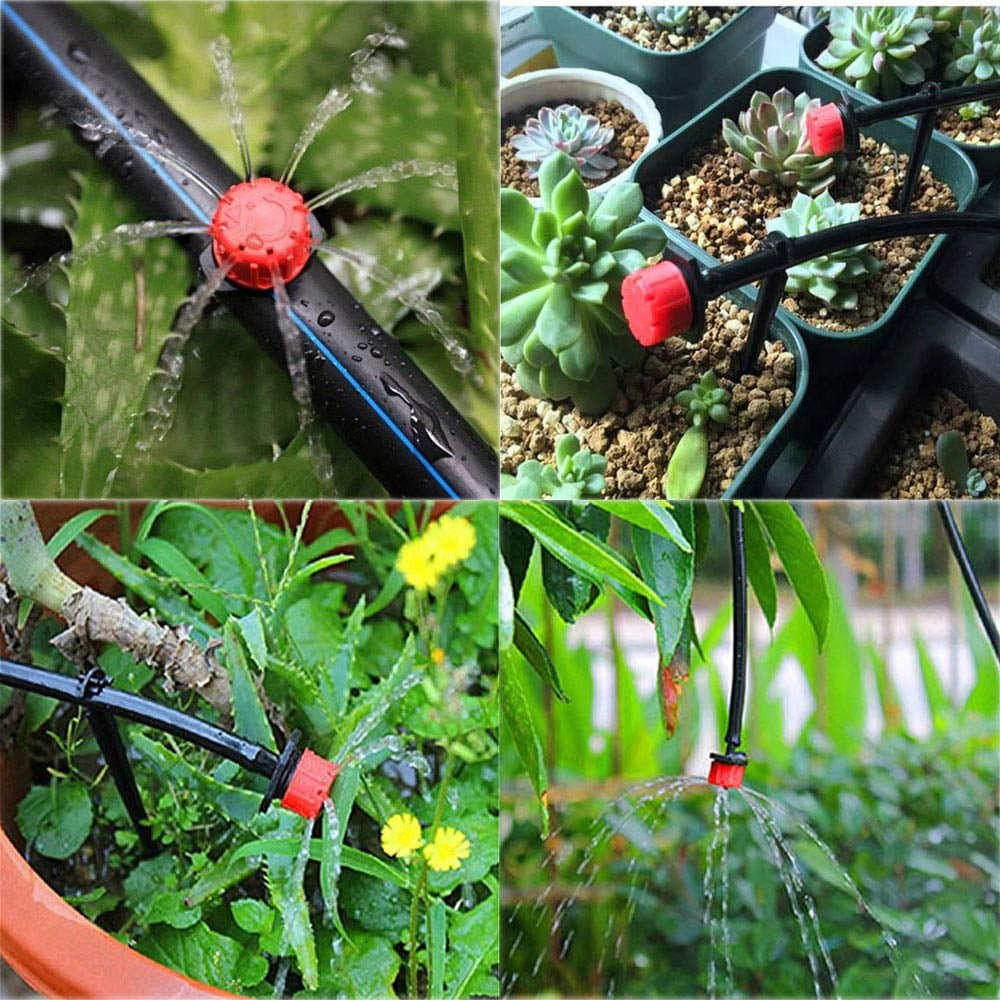 100-Pack Adjustable 360° Drip Irrigation Emitters – Optimize Watering for Gardens Homezys