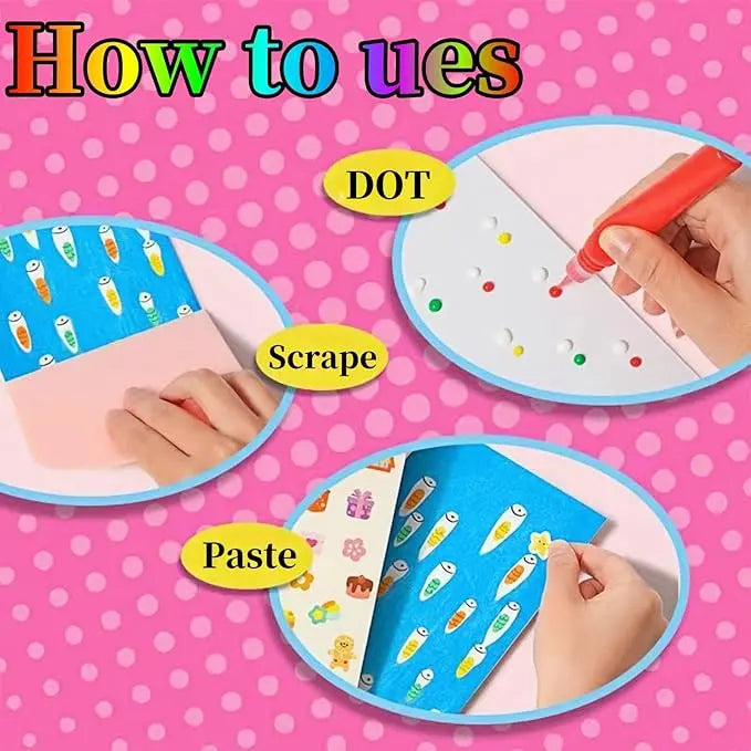 Squeegee Art Paint Kit – 35 Pieces Kids Dot Color Scratch Set Homezys