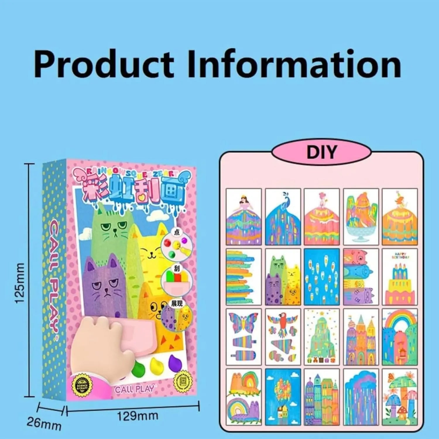 Squeegee Art Paint Kit – 35 Pieces Kids Dot Color Scratch Set Homezys