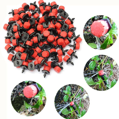 100-Pack Adjustable 360° Drip Irrigation Emitters – Optimize Watering for Gardens Homezys