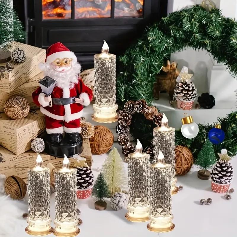 LED Crystal Candle Lights — Sparkling & Romantic Table Lighting Set of 4 Homezys