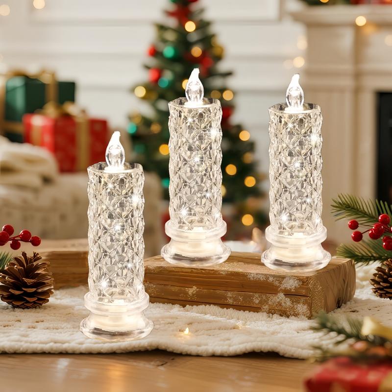 LED Crystal Candle Lights — Sparkling & Romantic Table Lighting Set of 4 Homezys