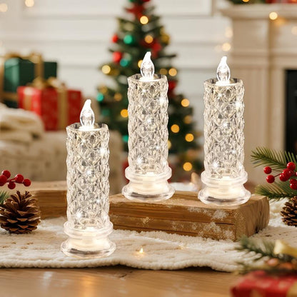 LED Crystal Candle Lights — Sparkling & Romantic Table Lighting Set of 4 Homezys