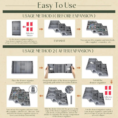 3-Tier Smart Drawer Organizer – Optimizes Storage Space Homezys