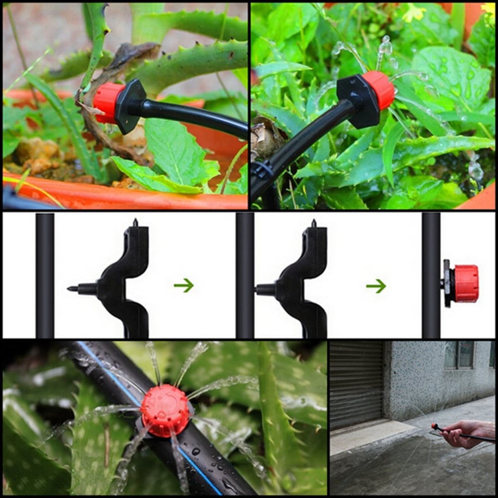 100-Pack Adjustable 360° Drip Irrigation Emitters – Optimize Watering for Gardens Homezys