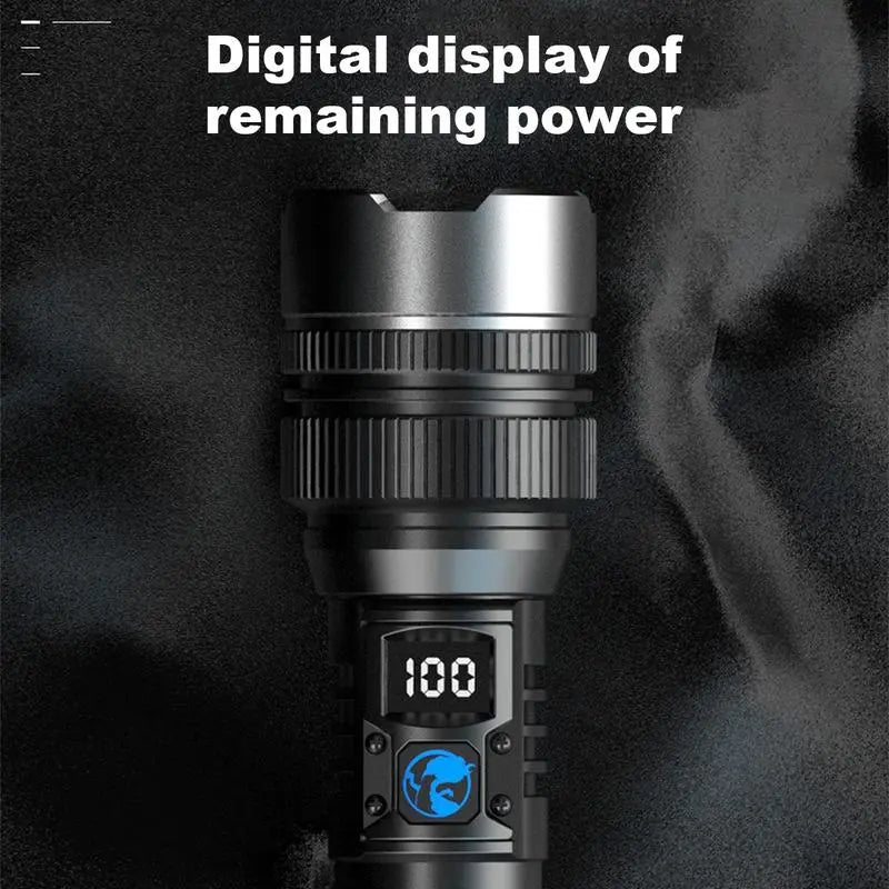 Ultra-Bright Waterproof Torch – Adjustable Zoom + Power Bank Homezys
