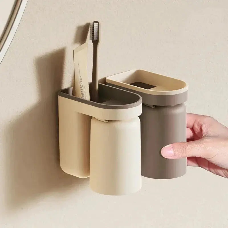 1+1 FREE | Wall-mounted adhesive toothbrush holder - no drilling required, space-saving Mivoza Germany