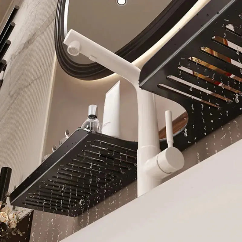 Sink shelf with tool-free assembly – Easy storage for kitchen & bath Homezys